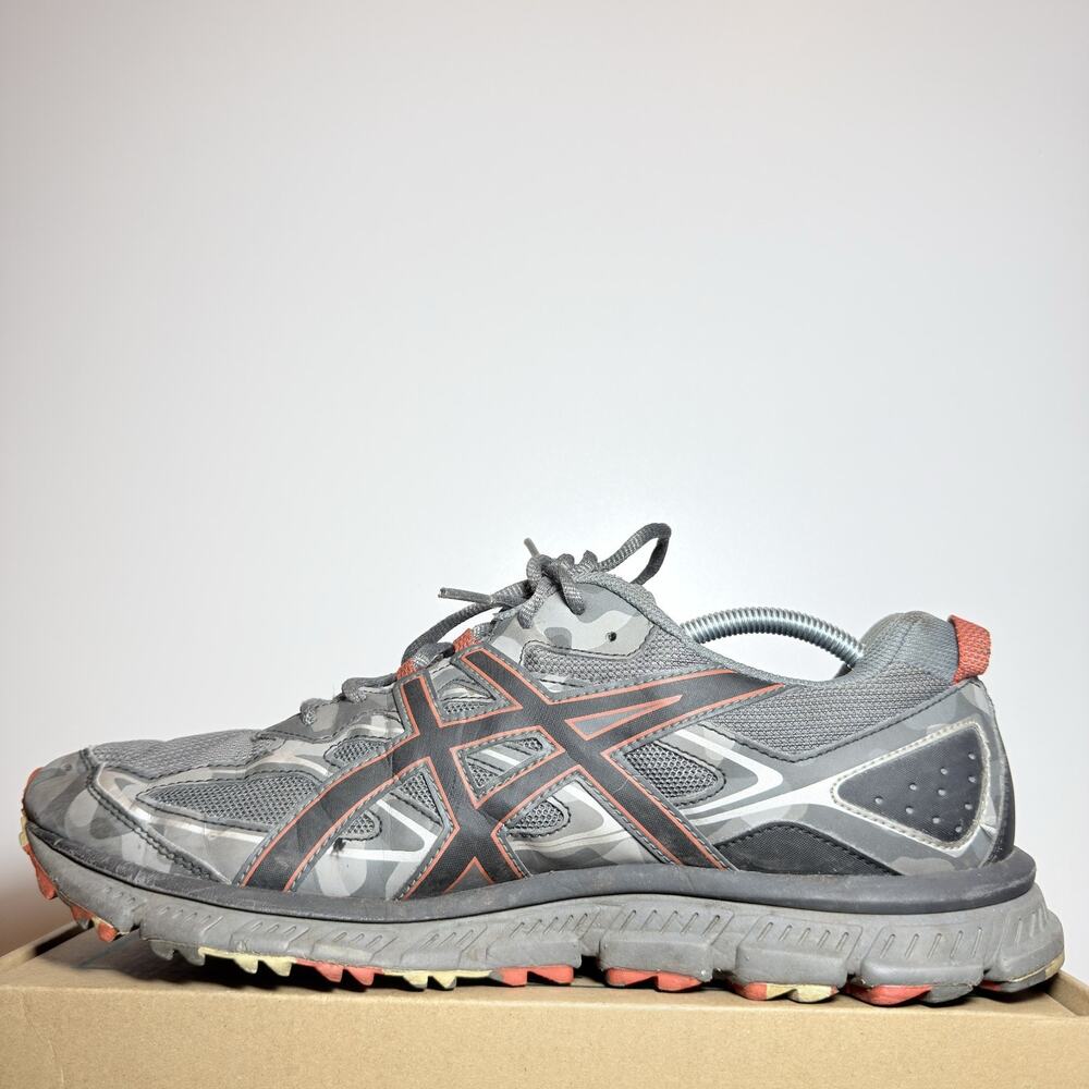 ASICS GEL Venture 8 Mens Size 12 Grey Orange Trail Running Shoes Sneakers Used - Picture 2 of 9